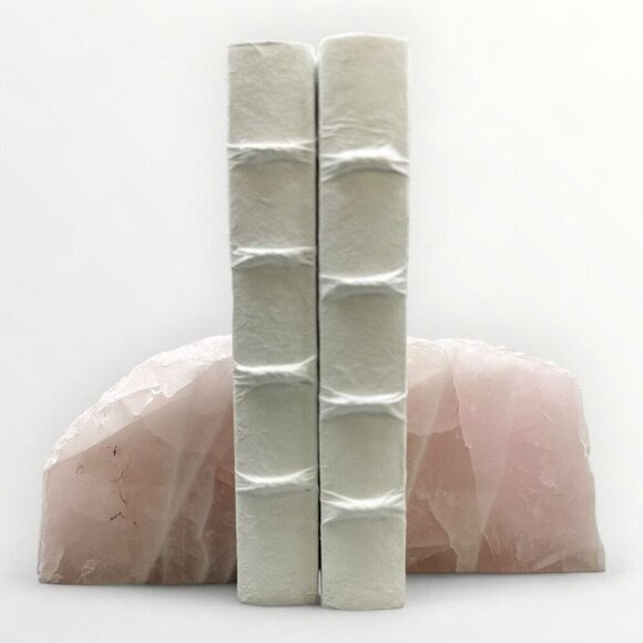 Rose Quartz Bookends, Natural Characteristics, Pink Crystal Bookends (AA) - Picture 2 of 10